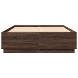 Bed Frame with LED without Mattress Brown Oak 150x200 cm King Size 3209610