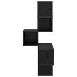 Wall Corner Shelf Black Oak 48 x 48 x 120 cm Engineered Wood 8012229