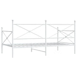 Day Bed without Mattress White 100x200 cm Steel 4104684