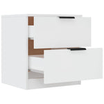 Bedside Cabinets 2 pcs White Engineered Wood 811215