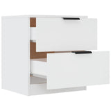 Bedside Cabinets 2 pcs White Engineered Wood 811215