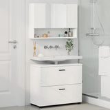 Bathroom Furniture Set 2 pcs White Engineered Wood and Metal 3393013
