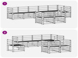 Sofa Sets 8 pcs Natural Solid Acacia Wood 3374989