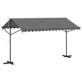 Free Standing Awning Grey 4 x 3 m Polyester 42033632