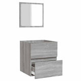 Bathroom Cabinet with Mirror Grey Sonoma Engineered Wood 820473