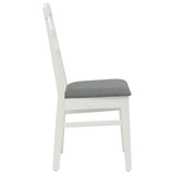 Dining Chair 2 pcs White and Grey Solid Rubber Wood 42020496