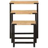 Nesting Coffee Tables 3 pcs Solid Wood Mango and Iron 358561