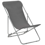 Beach Chair Set of 2 Grey Powder-coated steel Standard 44361