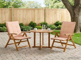 Reclining Garden Chairs 2 pcs Natural Solid Acacia Wood 42041429