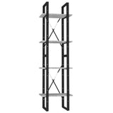 4-Tier Book Cabinet Grey Sonoma 40x30x140 cm Engineered Wood 821304