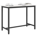 Table White 100 x 50 x 77 cm Engineered Wood and Steel 873785