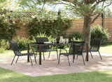 Garden Dining Set 5 pcs Black Powder-Coated Steel 3379138