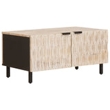 Coffee Table White 80 x 50 x 40 cm Solid Mango Wood 4017869
