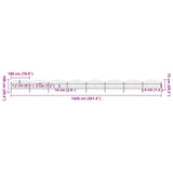 Garden Fence with Spear Top Steel 1426x100 cm Black 277719