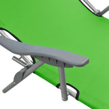 Outdoor Sunbed Green Powder-coated steel and fabric 310335