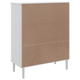 Highboard SENJA Rattan Look White 90x40x112 cm Solid Wood Pine 358056