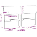 Upholstered Headboard Dark Grey 135 cm Solid Pine Wood 879125