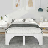 Bed Frame White 140 x 190 cm Solid Pine Wood 872993