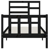 Bed Frame without Mattress Black 100x200 cm Solid Wood Pine 3107607