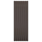Roof Panels 12 pcs Galvanised Steel Brown 100x36 cm 319144