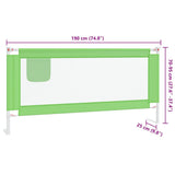 10196 Toddler Safety Bed Rail Green 190x25 cm Fabric