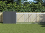 Dog House with Run Anthracite 214x865x181 cm Galvanised Steel 3189134