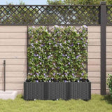 Garden Planter 3 pcs Black 120 x 40 x 143 cm Plastic 42002840