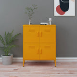 Storage Cabinet Mustard Yellow Steel Medium Storage Cabinet 336137