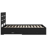 Bed Frame with Drawer Black Oak 120 x 190 cm Engineered Wood 3411997