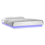 LED Bed Frame without Mattress White 160x200 cm Solid Wood 819983