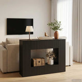 Console Table Striped Black 101 x 29 x 74 cm Engineered Wood 899878
