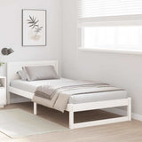 Bed Frame with Headboard White 75 x 190 cm Solid Pine Wood 873299
