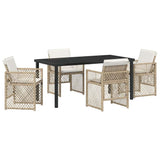 Garden Dining Set 5 pcs Beige Poly Rattan 3380635