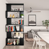 ZNTS Book Cabinet/Room Divider Black 80x24x192 cm Engineered Wood 800091