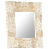 Mirror White 50x50 cm Solid Mango Wood 321632