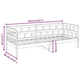 Day Bed without Mattress Solid Wood Pine 90x190 cm Single 820217