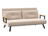 4-in-1 Velvet-Feel Double Sofa Bed, with Pillows - Beige T3398P343007