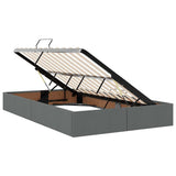 Storage Bed with Mattress Dark Grey 120 x 200 cm Fabric 3370005