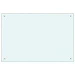 Kitchen Backsplash White 90 x 60 cm Tempered Glass 249459