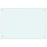 Kitchen Backsplash White 90 x 60 cm Tempered Glass 249459
