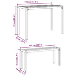 Garden Dining Set 3 pcs Anthracite Steel 42001769