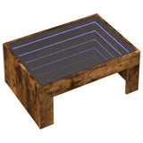 Coffee Table with Infinity LED Smoked Oak 70x50x30 cm 847613