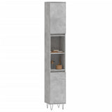 Bathroom Cabinet Concrete Grey 30x30x190 cm Engineered Wood 831536