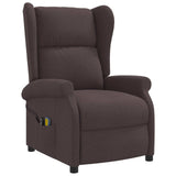 Wing Back Electric Massage Recliner Chair Dark Brown Fabric 3460295