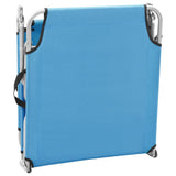 Sun Lounger Turquoise Blue Oxford fabric, Powder-coated steel 310329