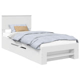 Bed Frame with Headboard White 90 x 200 cm Engineered Wood 3408802