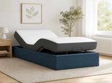 Electric Adjustable Bed Frame Blue 190 x 100 x 33.5 cm Steel 42037354