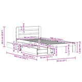 Bed Frame without Mattress 90x190 cm Single Solid Wood Pine 3309863