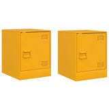 ZNTS Bedside Cabinets 2 pcs Mustard Yellow 34.5x39x44 cm Steel 841614