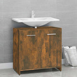 Bathroom Cabinet Smoked Oak 60x33x60 cm Engineered Wood 815525